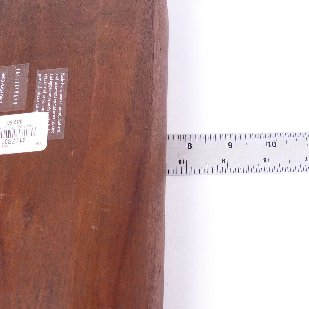 Pottery Barn Chateau Handcrafted Acacia Wood Dough Bowl Serving Tray Platter